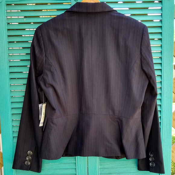 Worthington Petite Stretch Navy Striped Blazer - Picture 8 of 8
